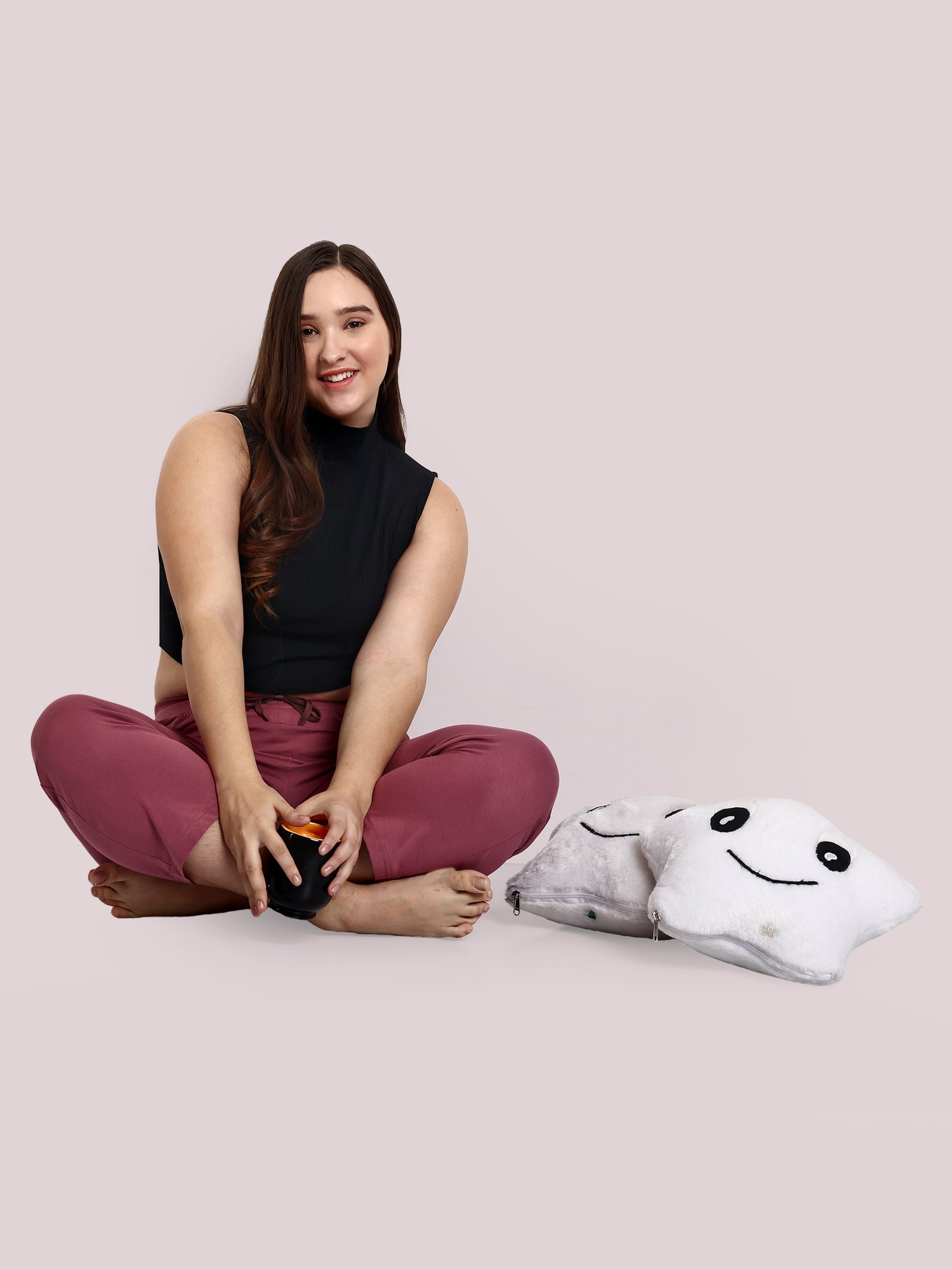 Stylish Mauve Plain Cotton Half Capris For Women Online In India