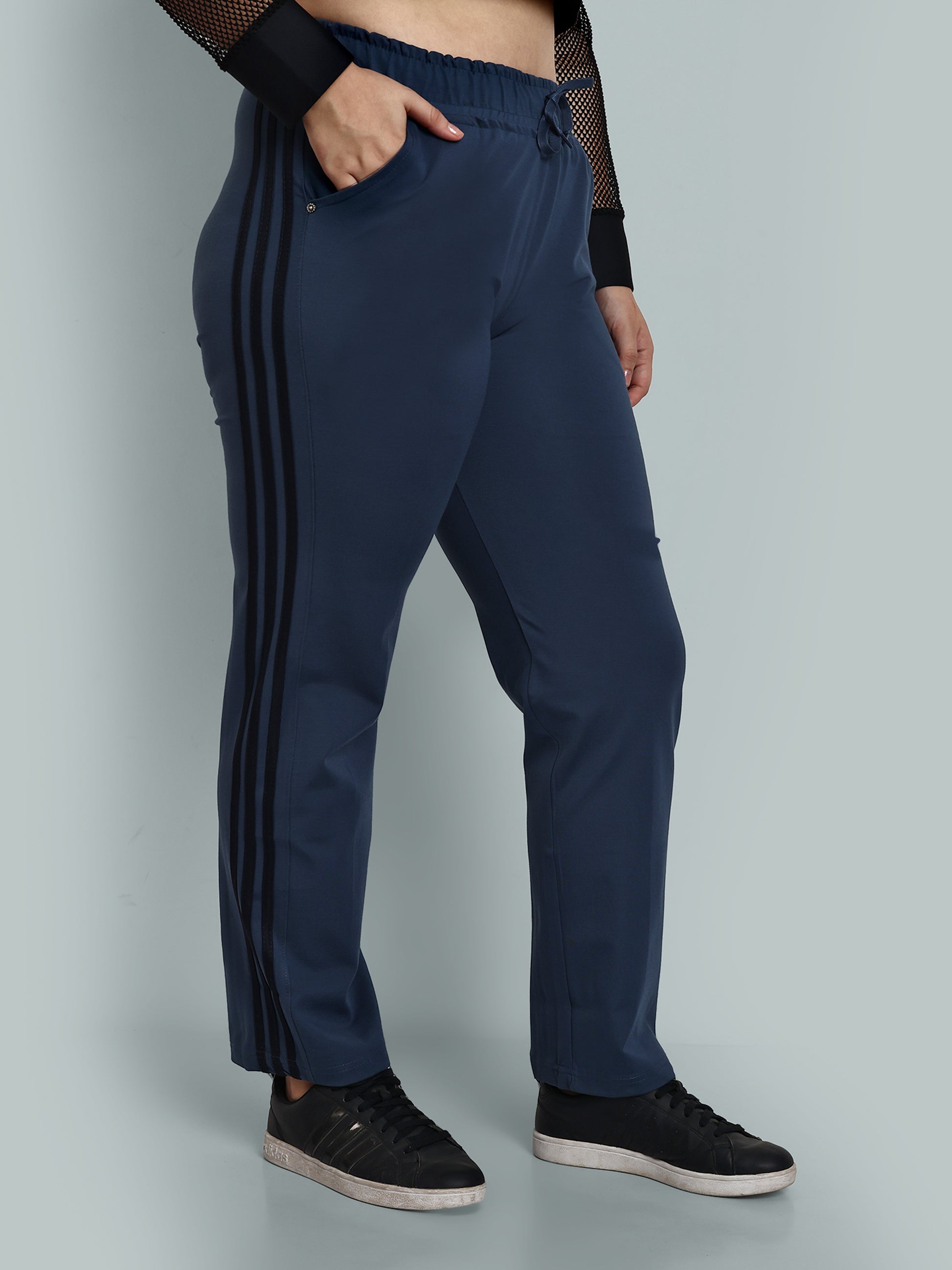 Stripe High-Rise Cotton Track Pants