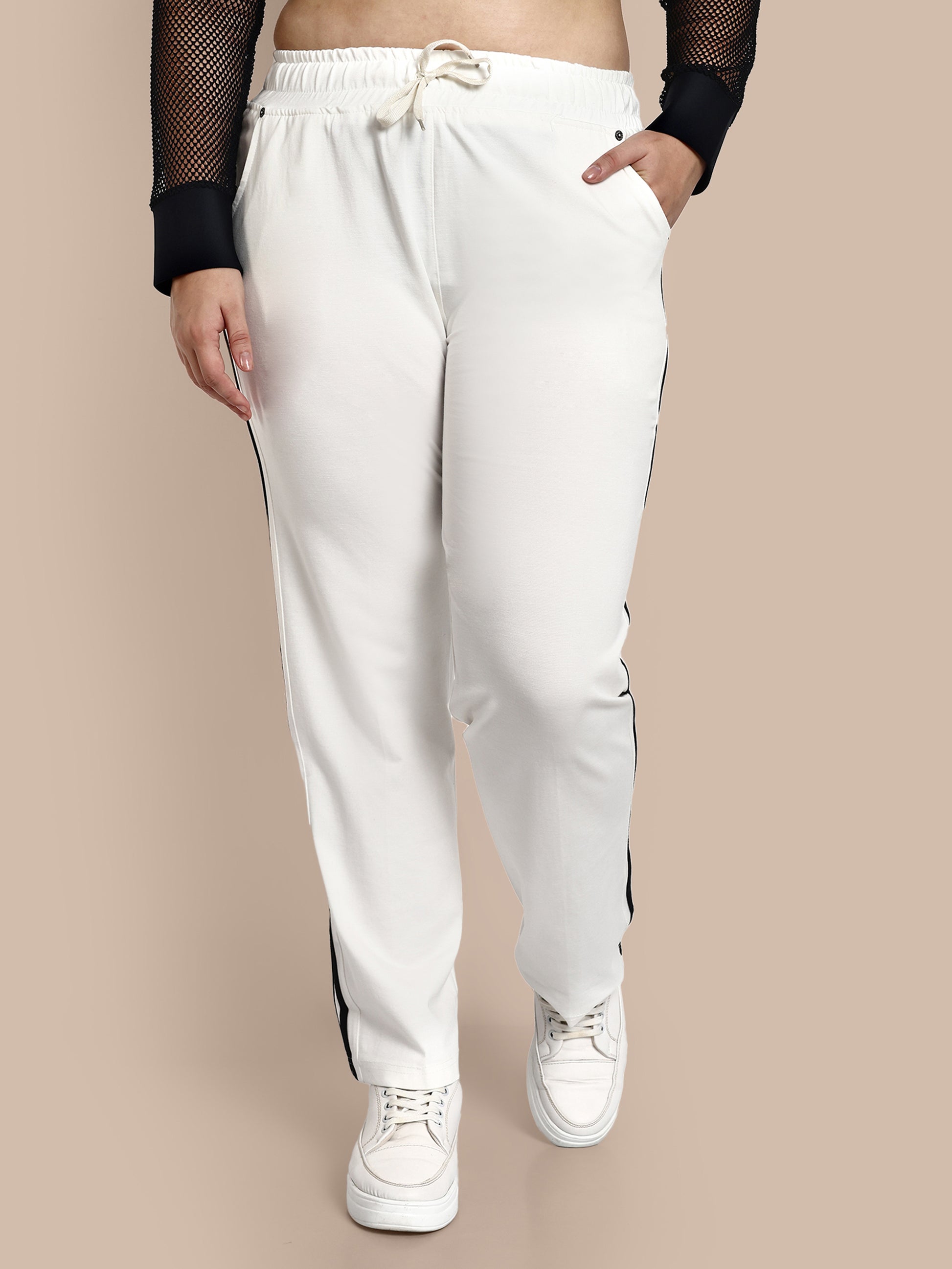 Women's Solid Striped Lower/Track Pants