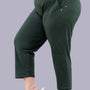 Cotton Capris For Women - Half Capri Pants - Bottle Green