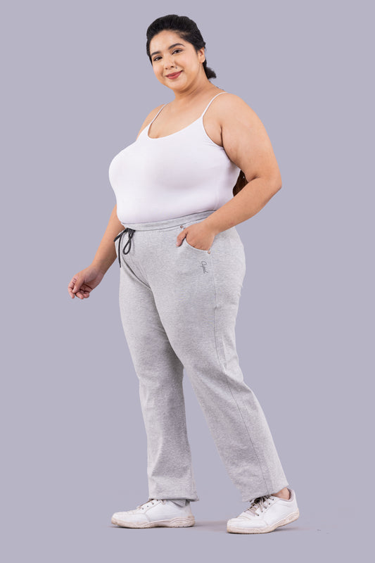 Solid Straight Fit Track Pants for Women