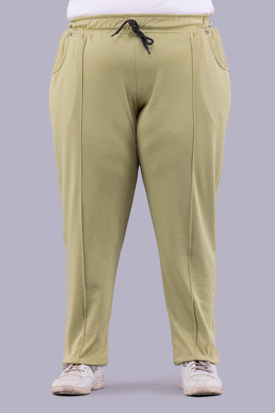 Comfy Green Relaxed Fit Cotton Trackpants for Women online in India at best prices