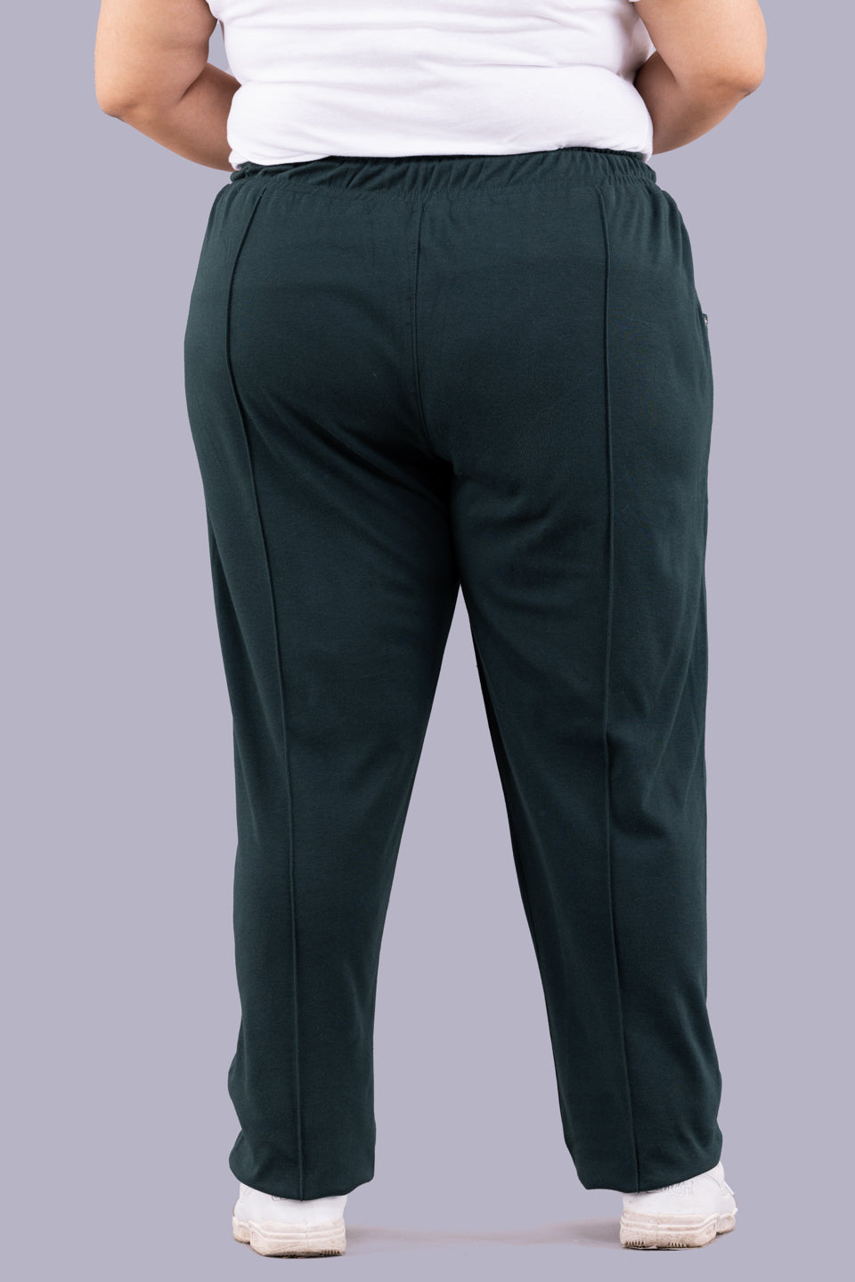 Comfy Bottle Green Relaxed Fit Cotton Lounge pants for Women online in India at best prices