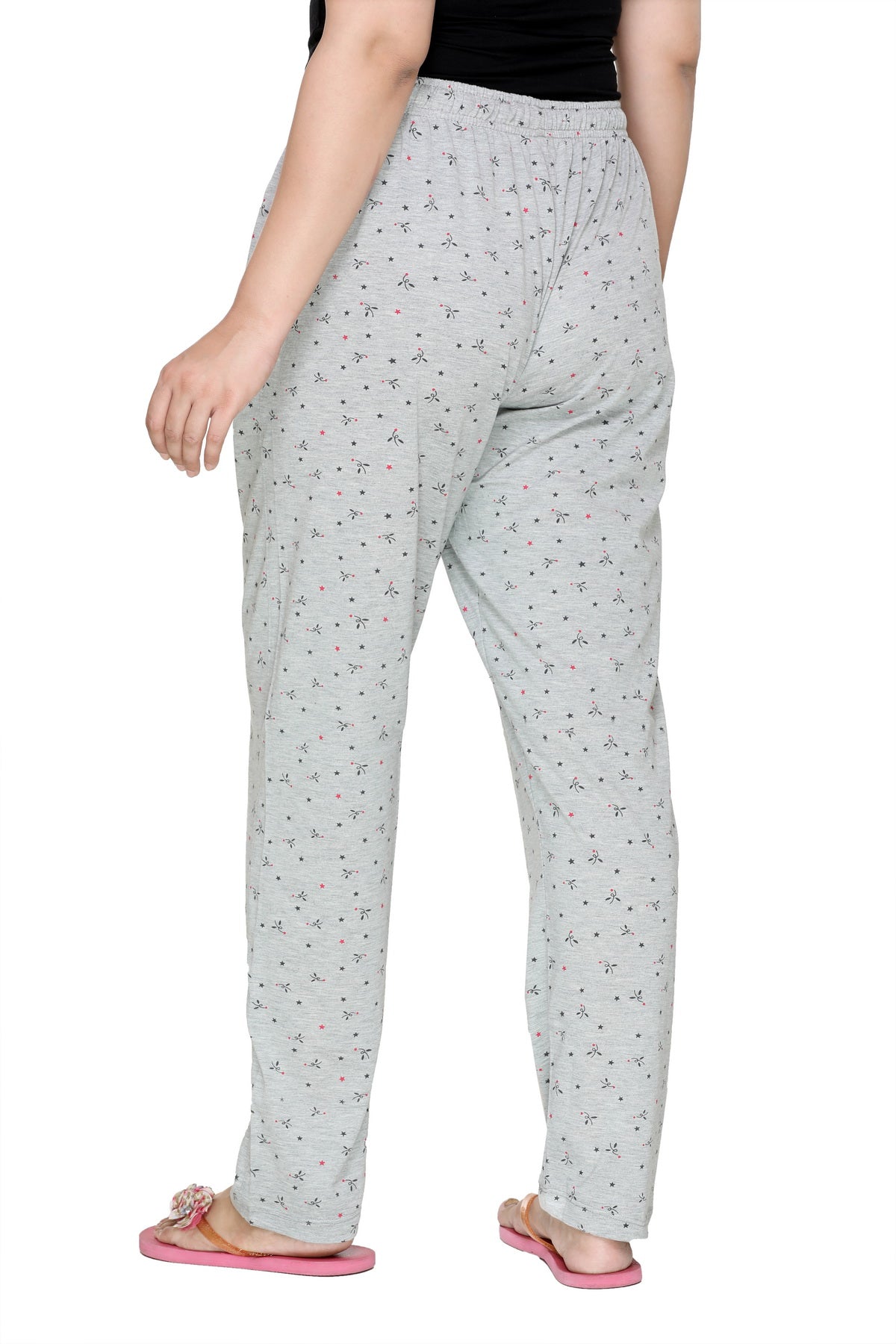 Cotton Printed Pajamas For Women Pack of 2 (Black & Grey)