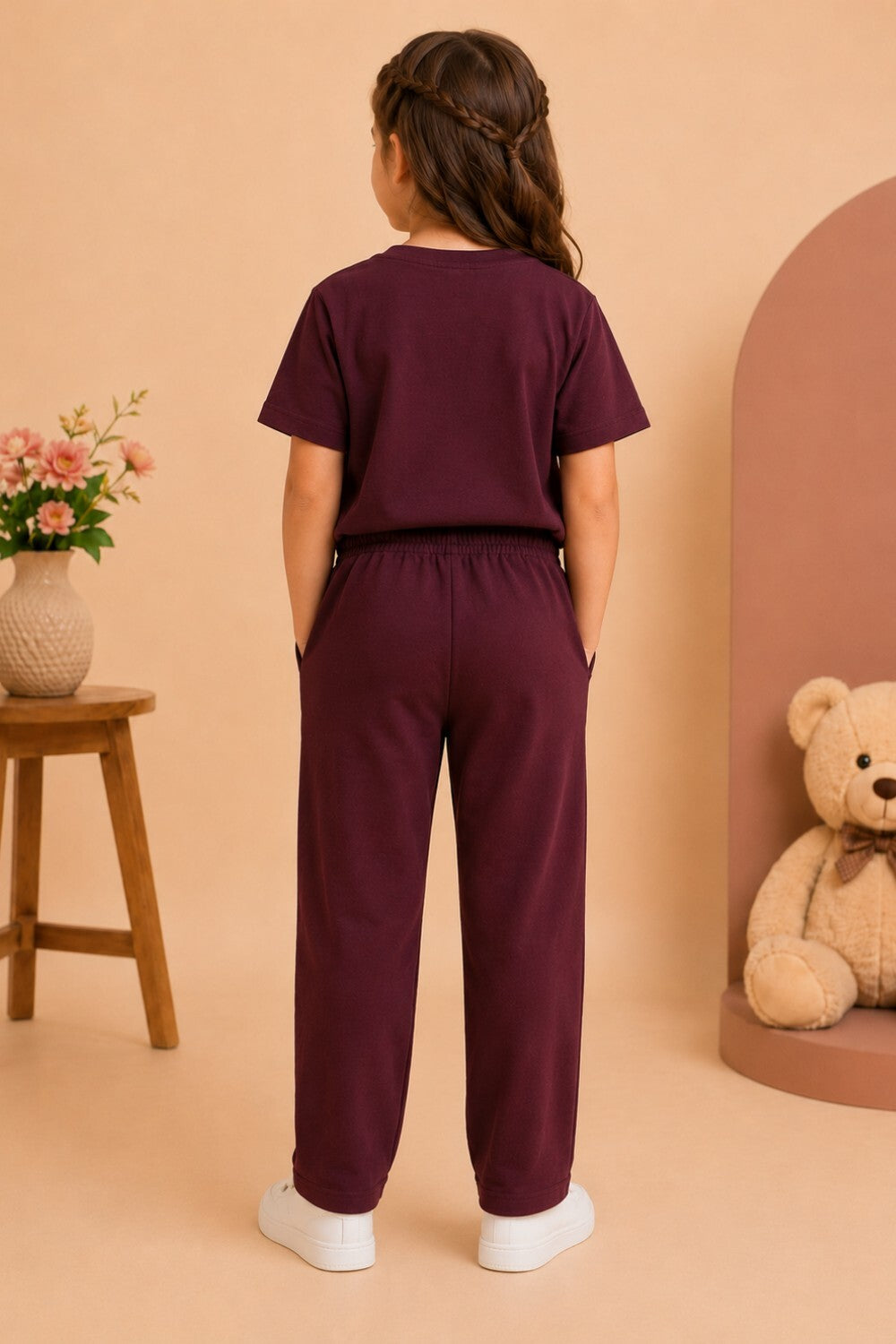 Girls Cotton T-Shirt & Pajama Set Soft Co-Ord Outfit for Kids 6-9 Years (6-9 Years)