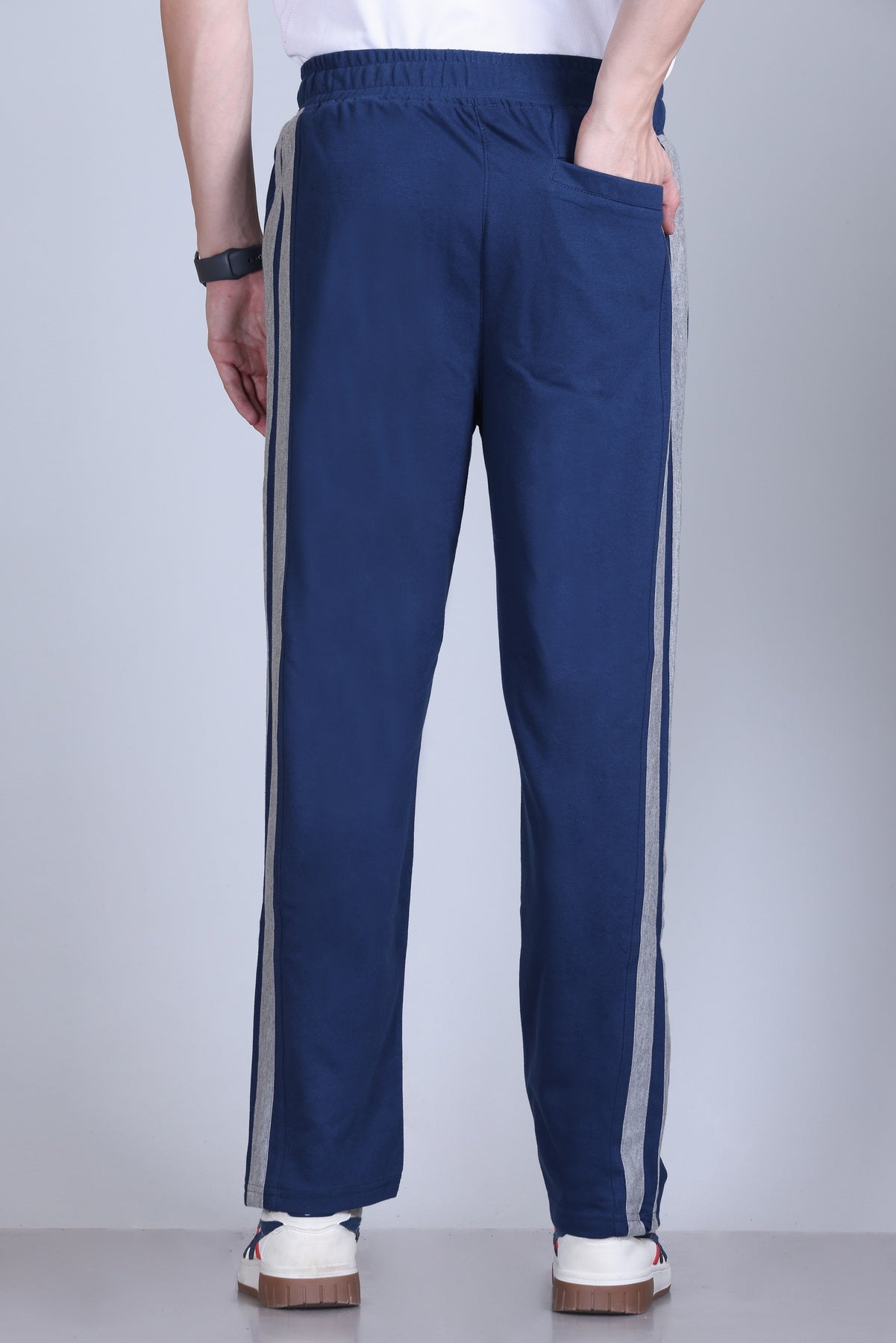 Men's Side Stripe Relaxed Fit Running Track Pants