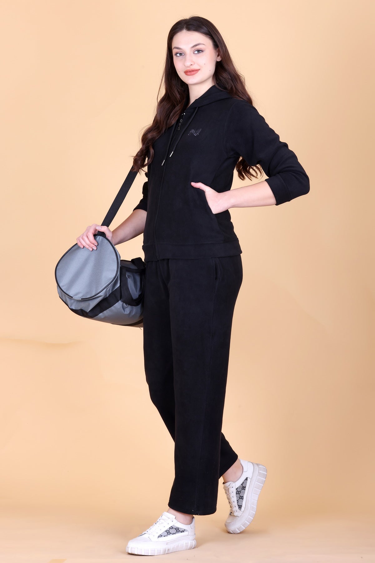 Winters Ultra Warm Fleece Tracksuit Set -Black