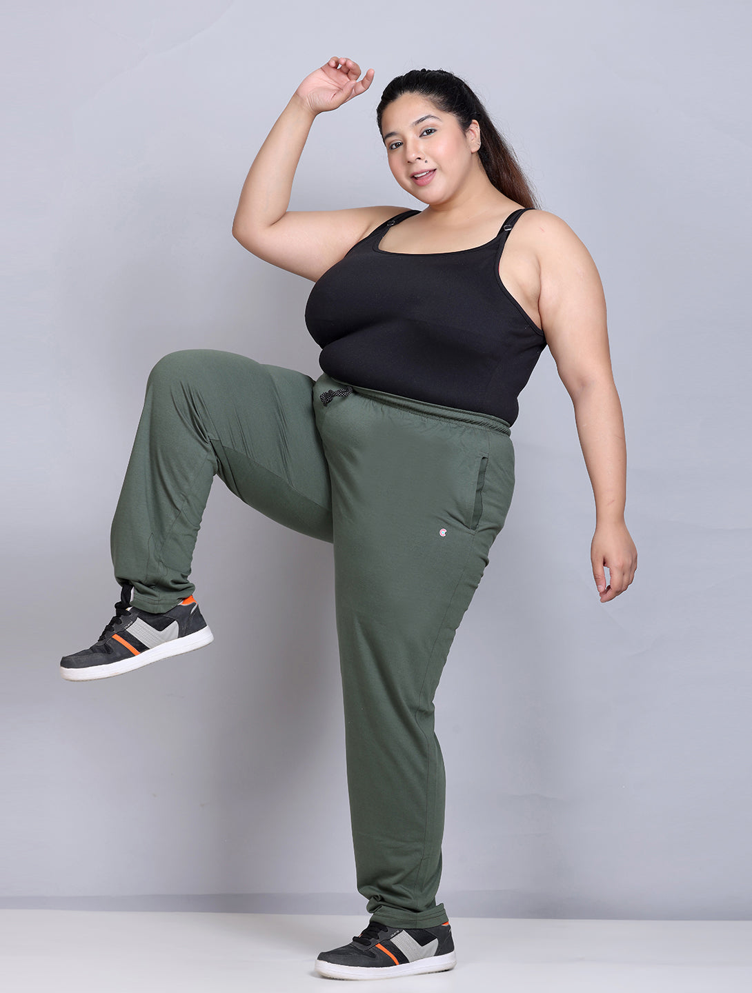 Stylish Green Cotton Lowers Track Pants For Women Online In India