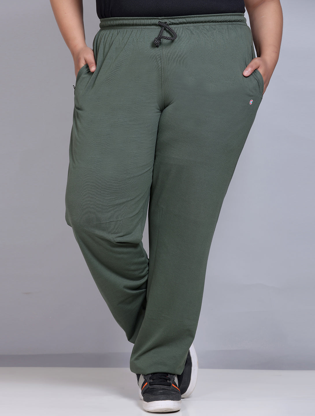 Buy Green Cotton Track Pants For Women Online In India
