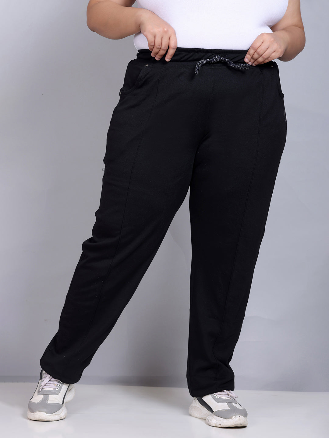Women's Solid Relaxed-Fit Track Pants