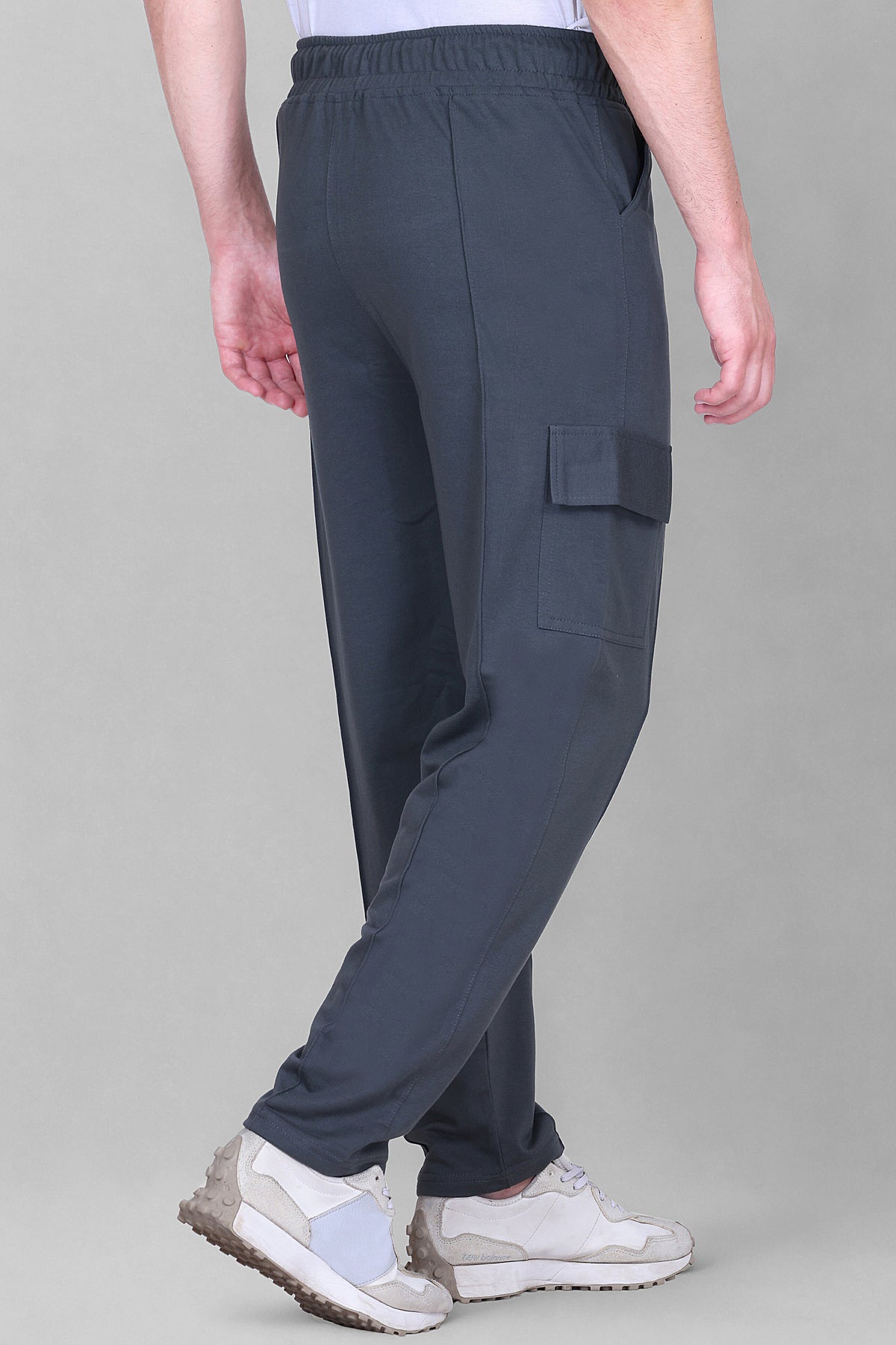 Jinxer Men's Loop Knit Cargo Trackpants-Basil(M TO 5XL Sizes)