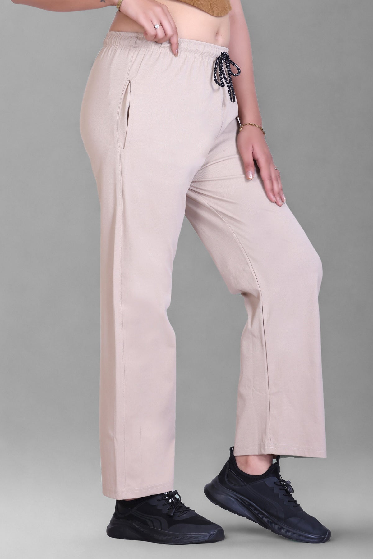 Relaxed Fit Straight Leg Lounge Pants with Pockets (Sizes: M to XXL)