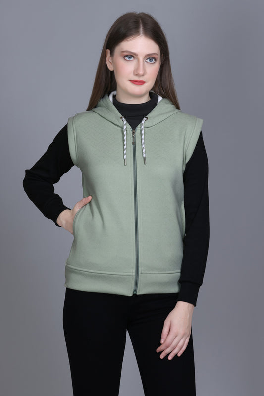 Winter Wear Cotton Fleece Jacket -Seladon
