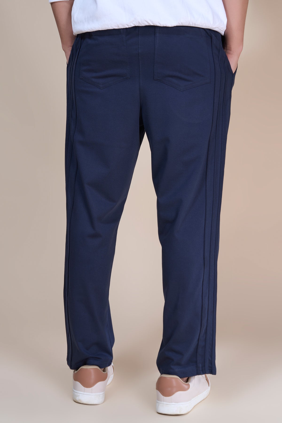 Jinxer Men Side Striped wide leg Fit Trackpants Navy