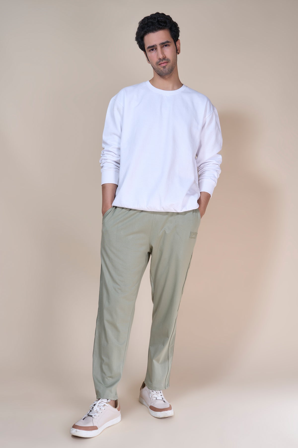 Jinxer Men Side Striped wide leg Fit Trackpants Sage
