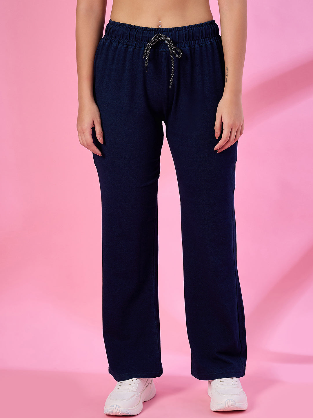 Women's Cotton Track Pants With Zippered Pockets