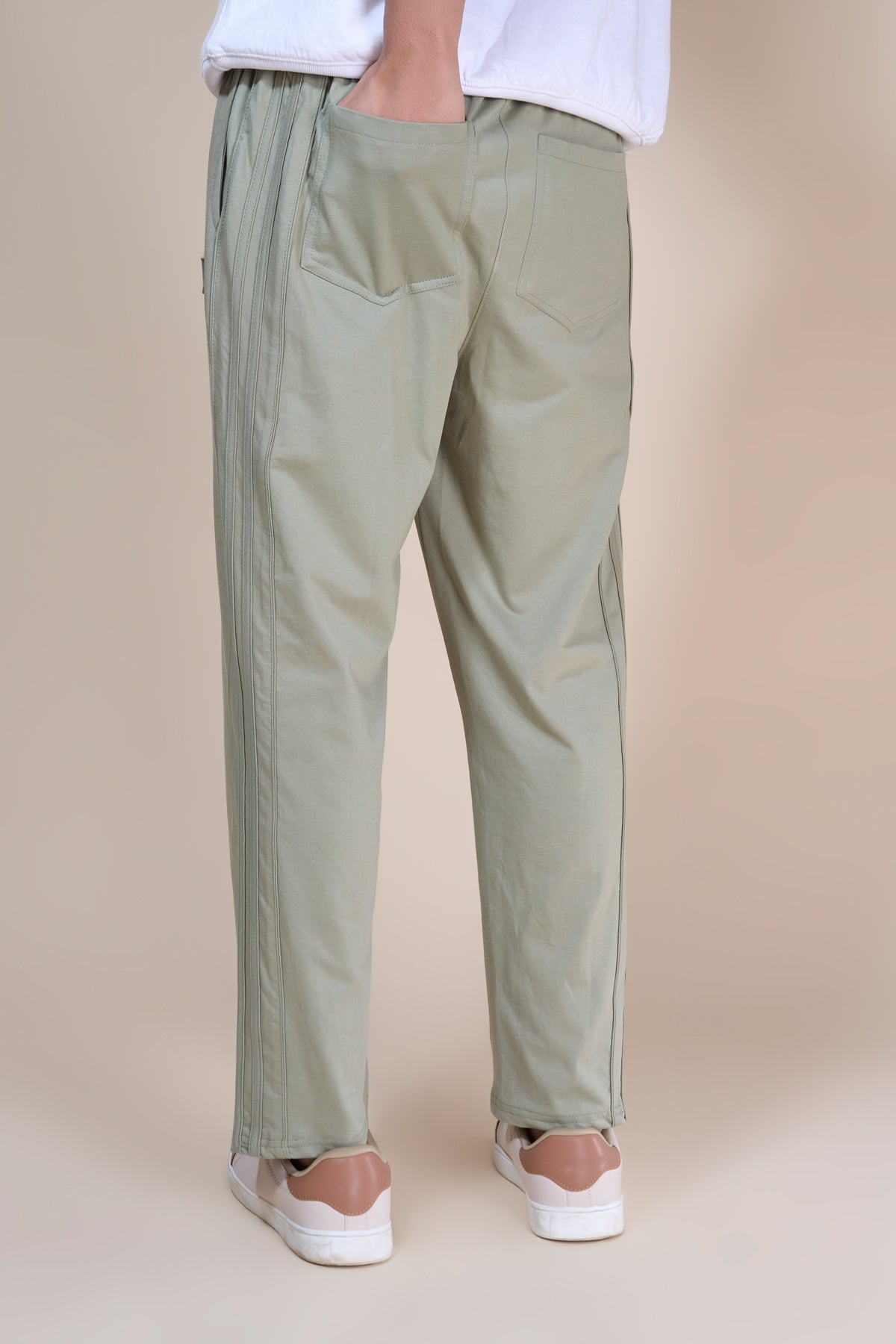 Jinxer Men Side Striped wide leg Fit Trackpants Sage