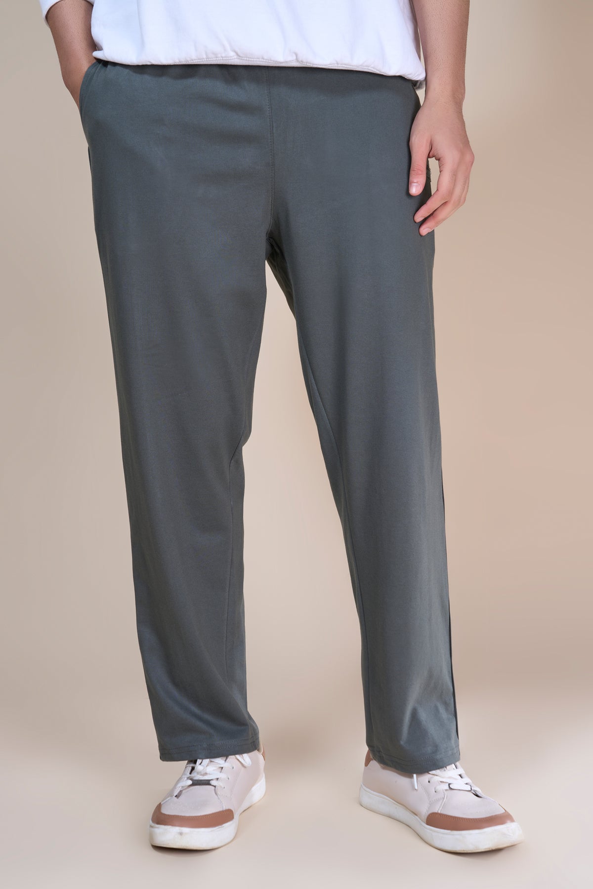 Jinxer Men Side Striped wide leg Fit Trackpants Olive Green