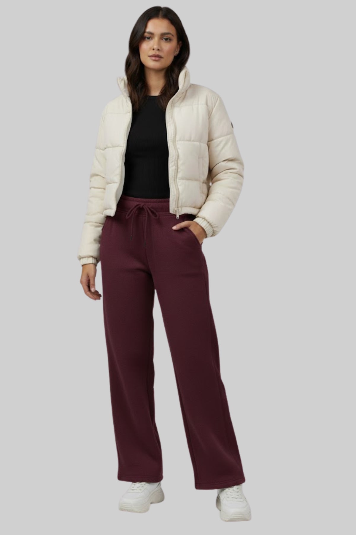Cupid Warm Fleece Straight Pants-Winter Wear