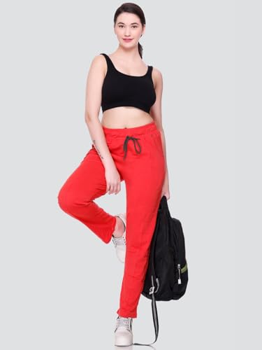 Cotton Red Lounge pants For Women