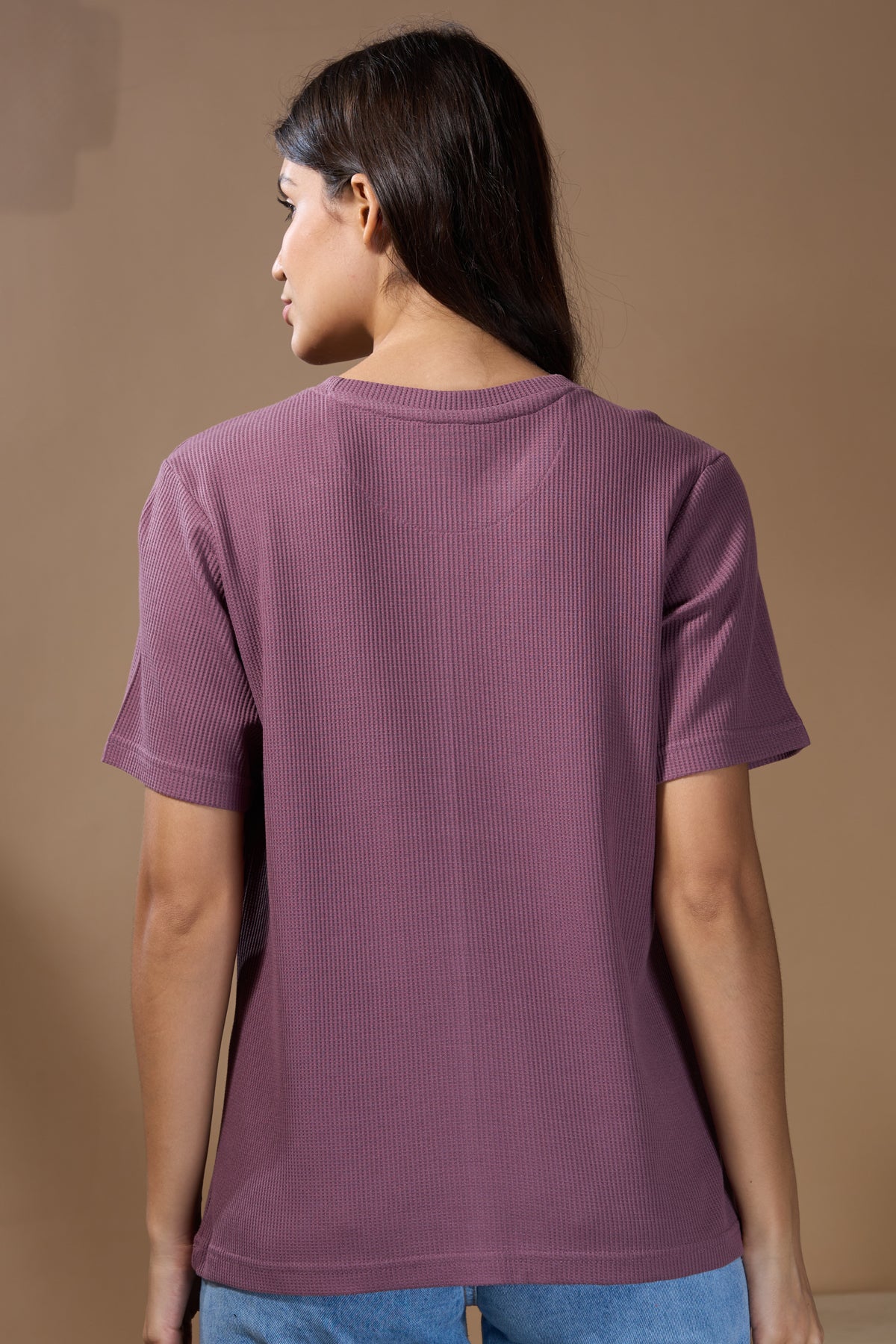 Woman Divine Trouble Textured Cotton Relaxed Fit T-Shirt: French Lilac