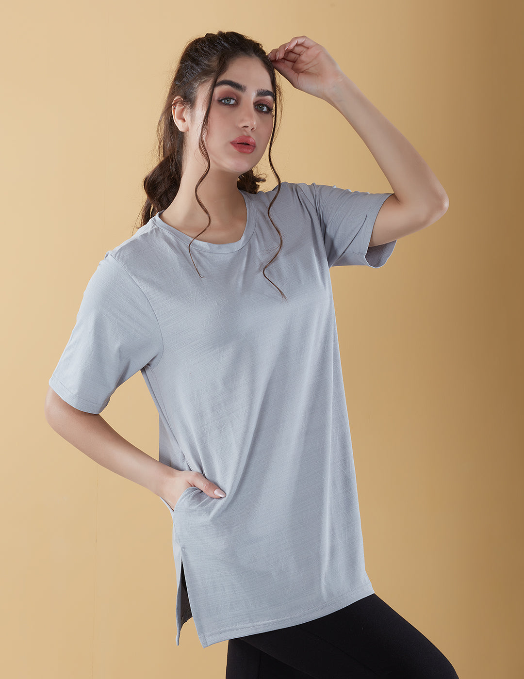 Breezy Oversized Long T- Shirt For Women - Athleisure Wear