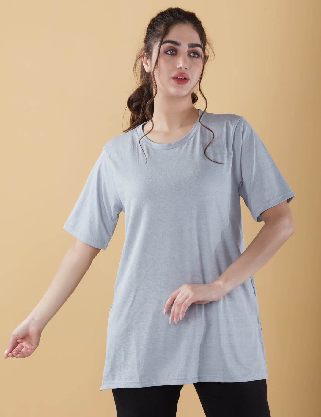 Breezy Oversized Long T- Shirt For Women - Athleisure Wear