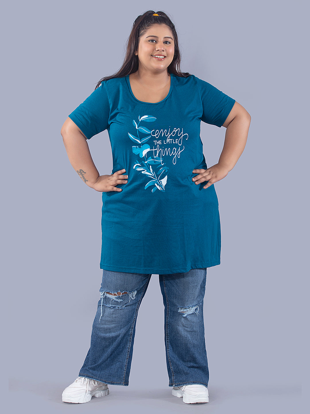 Stylish Plus size Half Sleeve Long T-shirts For Women (Pack Of 2) At Best Prices