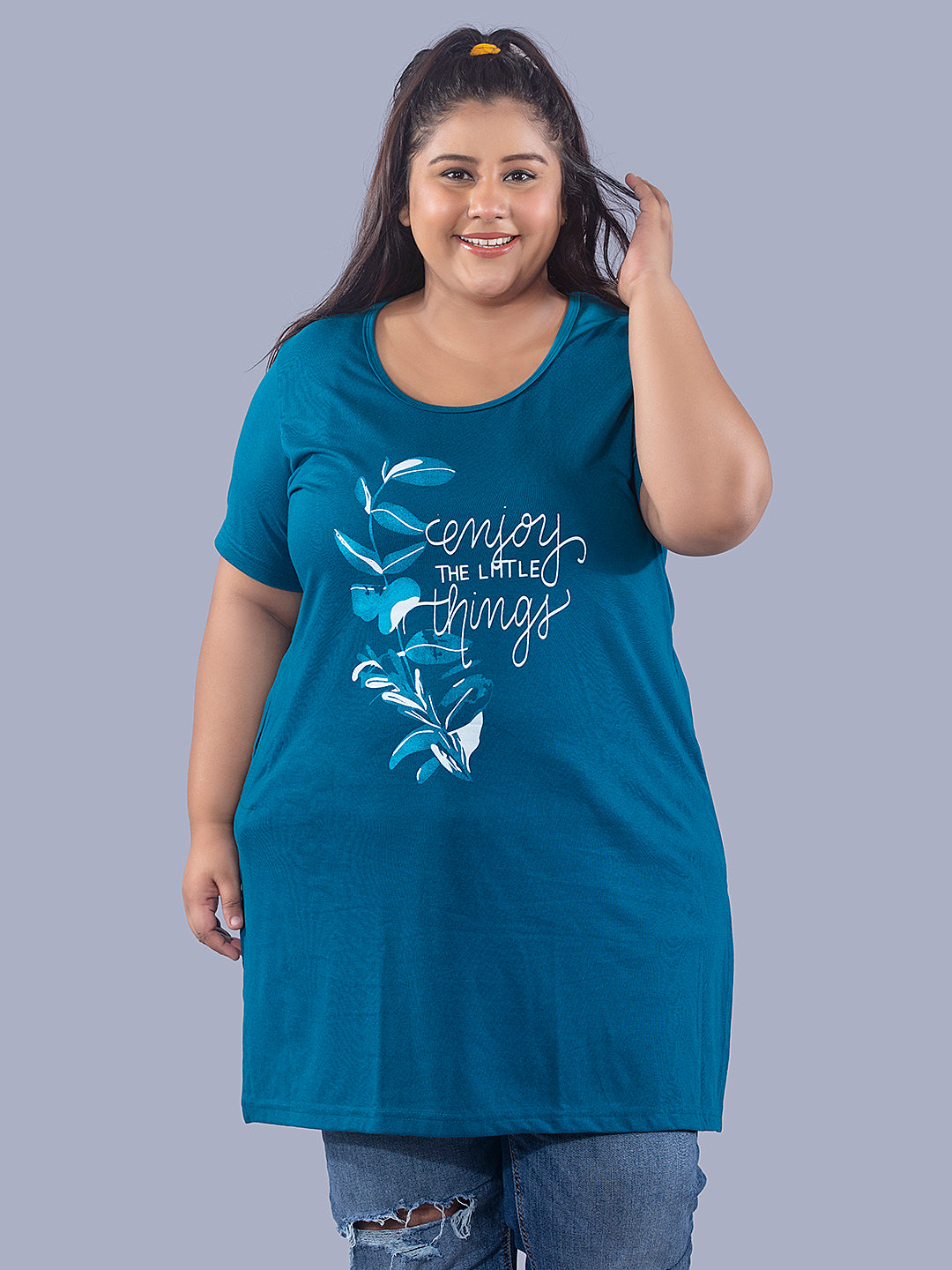 Stylish Plus size Half Sleeve Long T-shirts For Women (Pack Of 2) At Best Prices
