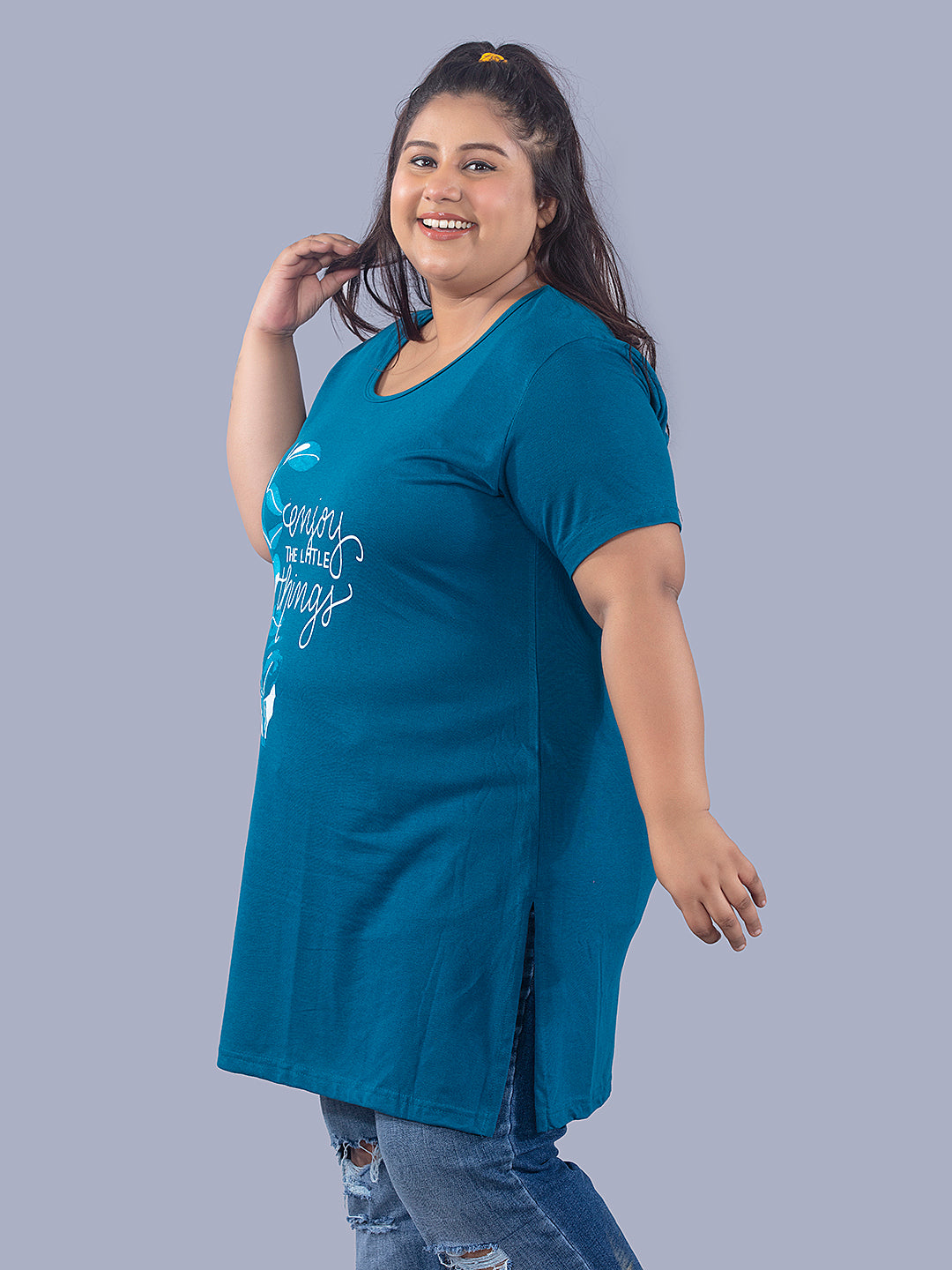 Stylish Plus size Half Sleeve Long T-shirts For Women (Pack Of 2) At Best Prices