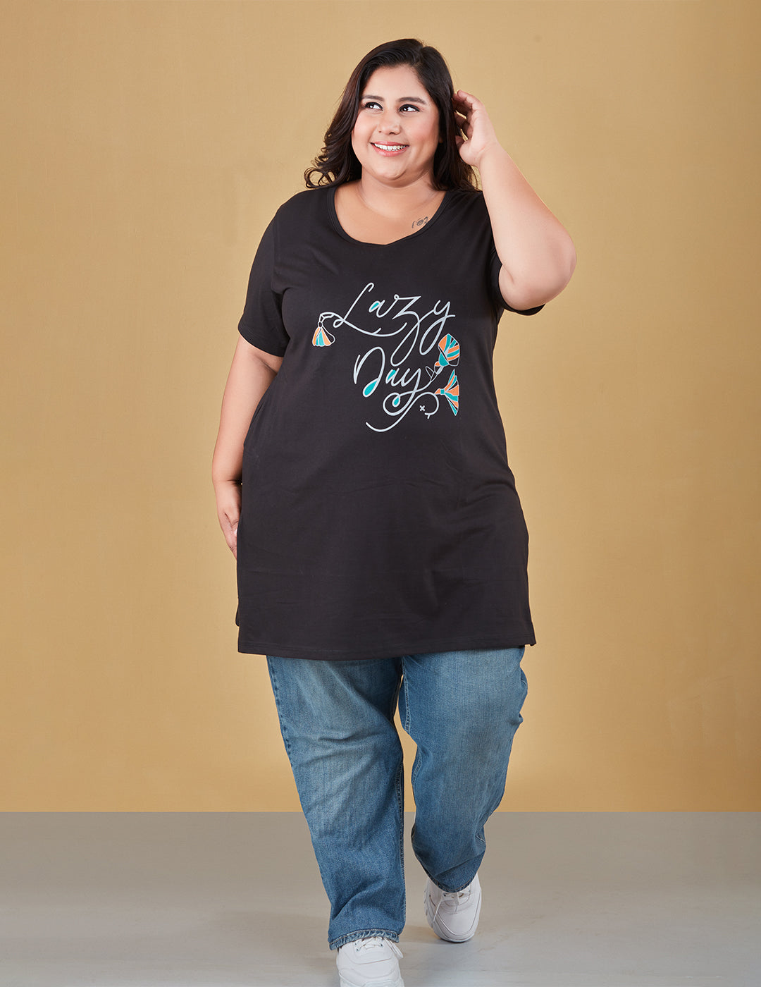 Buy Comfortable Half Sleeves Plus Size Cotton Long Top For Women In Black  Online In India - Cupidclothings – Cupid Clothings