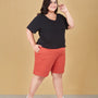 Cotton Shorts For Women - Plain Bermuda - Tangy Orange