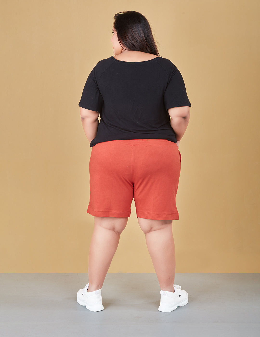 Women Orange Regular Fit Cotton Short