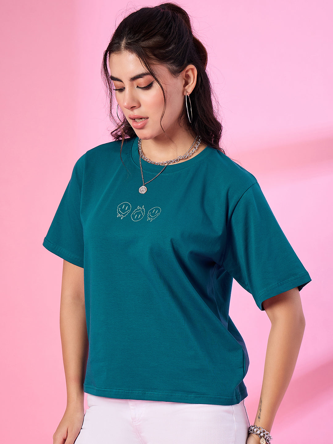 Casual Cotton Plain Tops for Summers