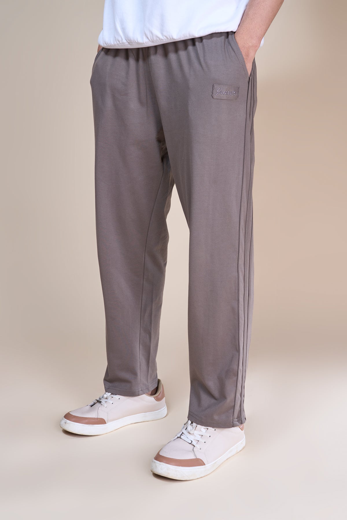 Jinxer Men Side Striped wide leg Fit Trackpants Cambridge Brown