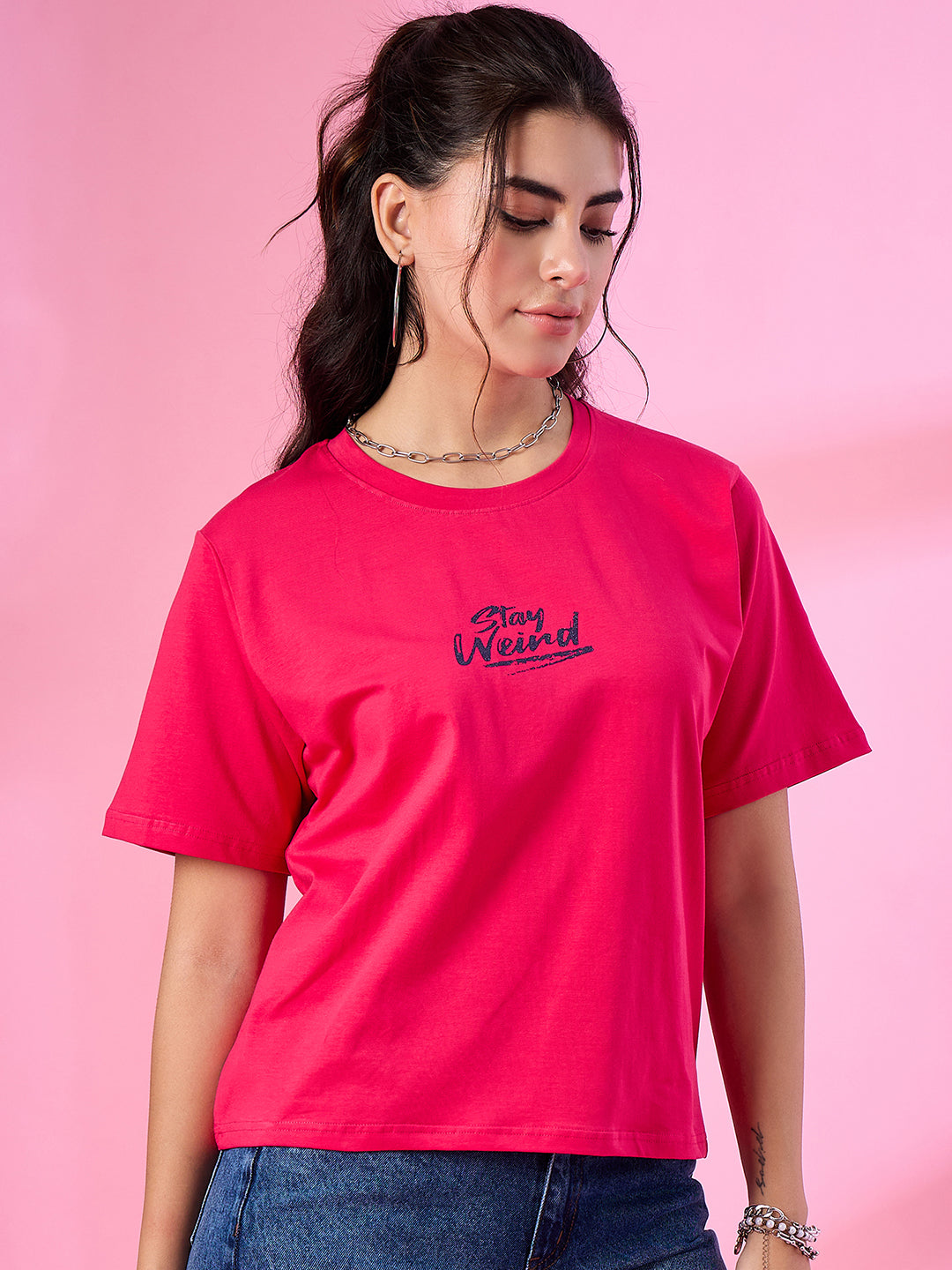 Relaxed Fit T-shirt in Cotton for Women