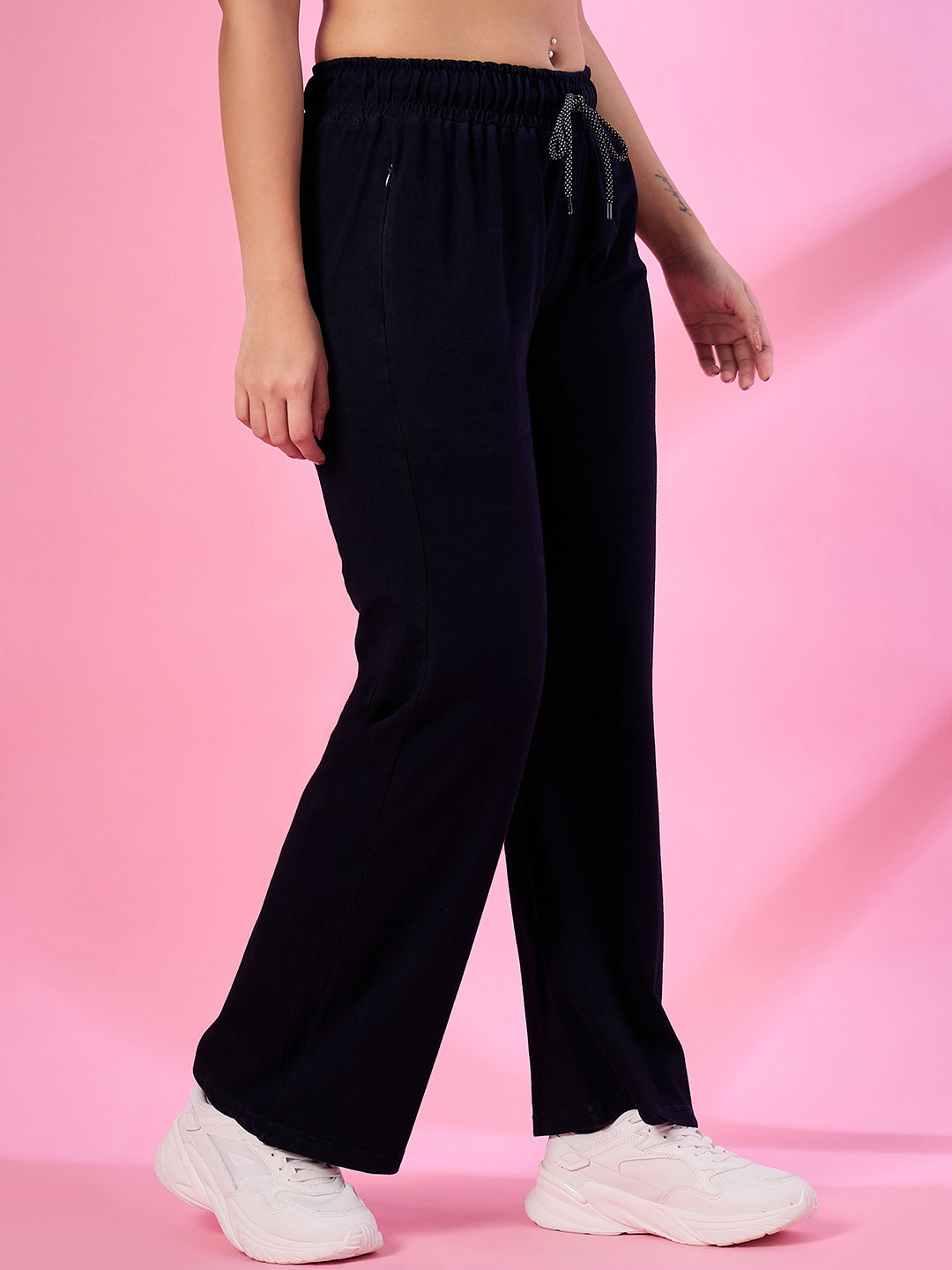Women's Straight Invisible Zippered Pockets Pants