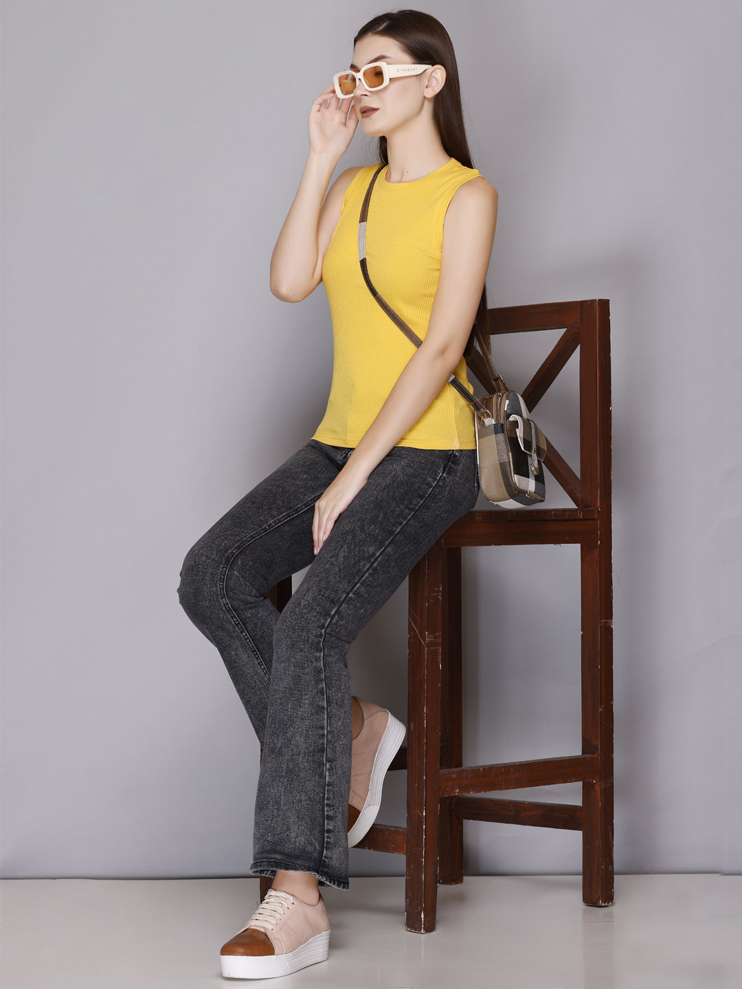 Stylish Modish Rib Plain Cotton Tank Top for Women (Pack of 2) Online In India