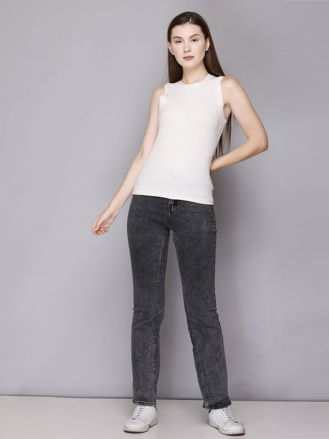 Stylish Modish Rib Plain Cotton Tank Top for Women (Pack of 2) Online In India
