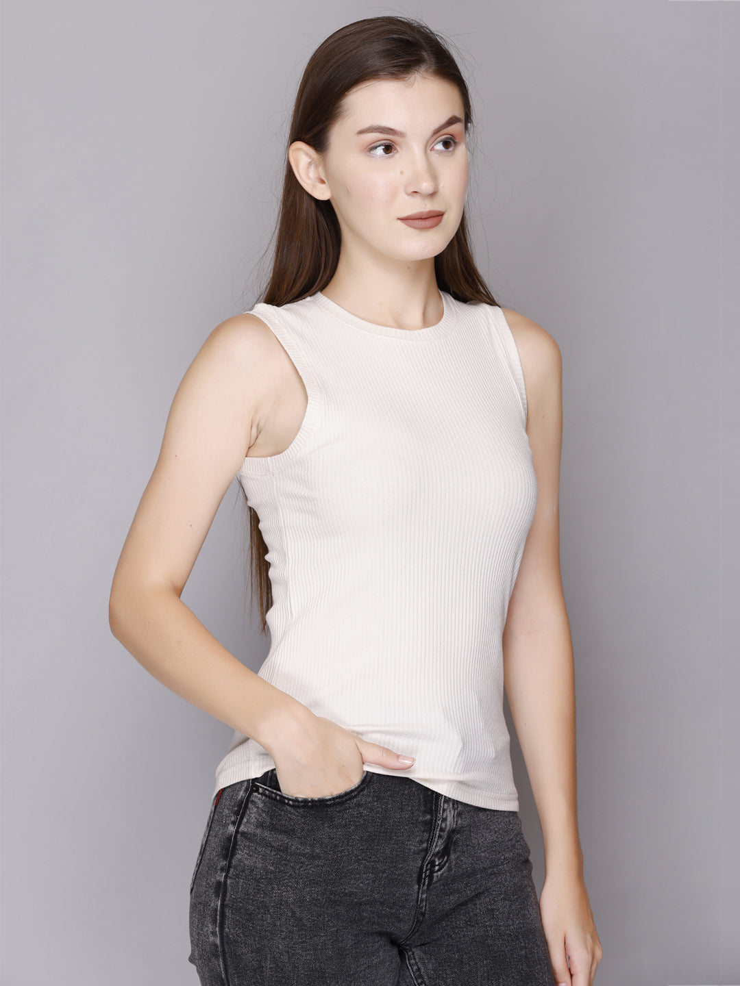 Stylish Modish Rib Tank Top For Women/ Girls Online At Best Prices
