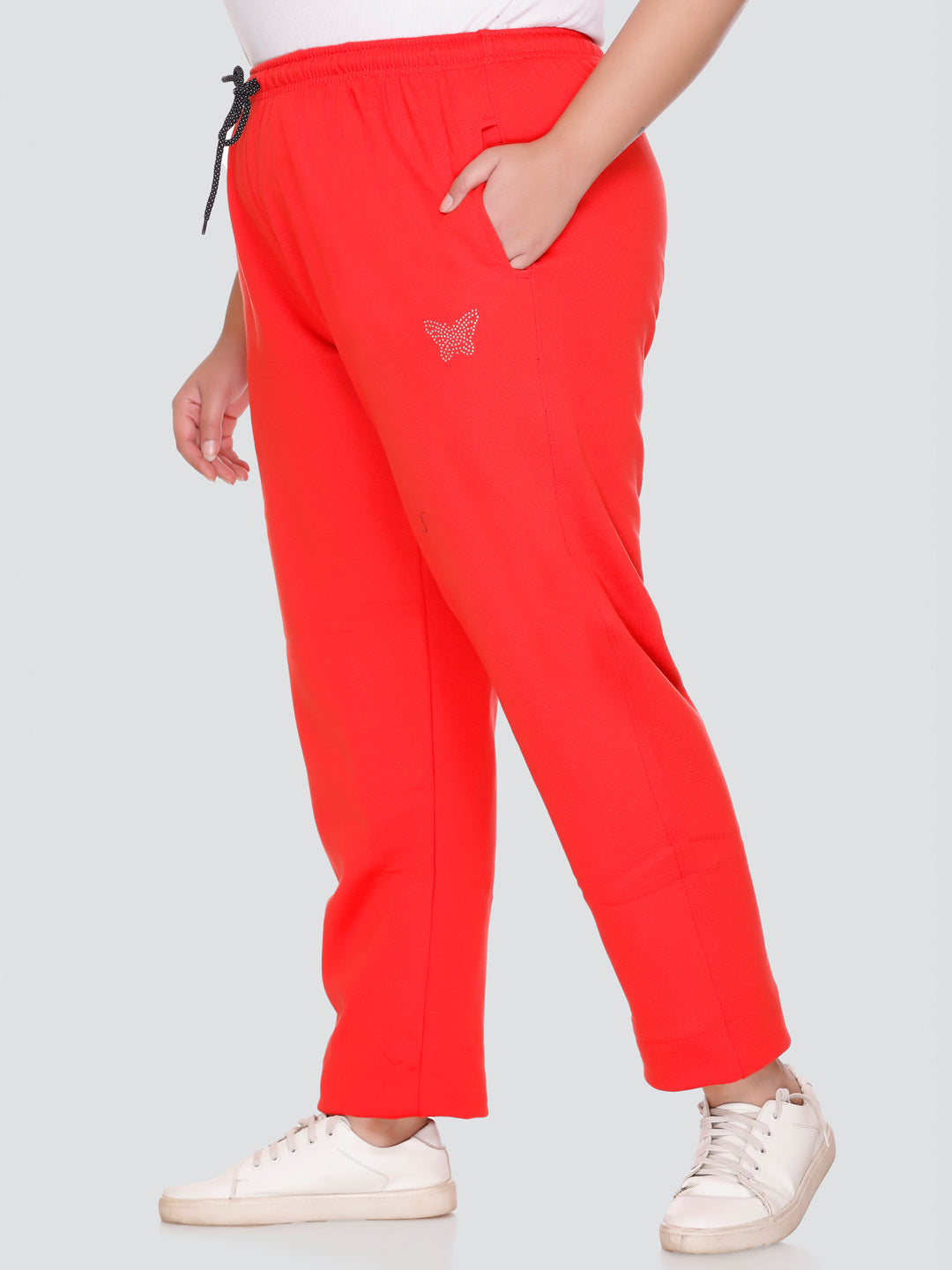 Buy Winter Cotton Wear Fleece Red Track pants/Lowers for Women