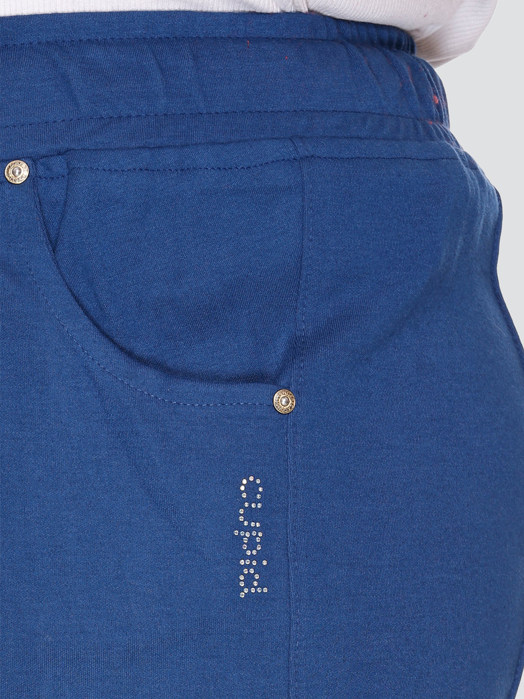 Soft Blue Cotton Relaxed Fit Lounge Track Pants For Women At Best Prices