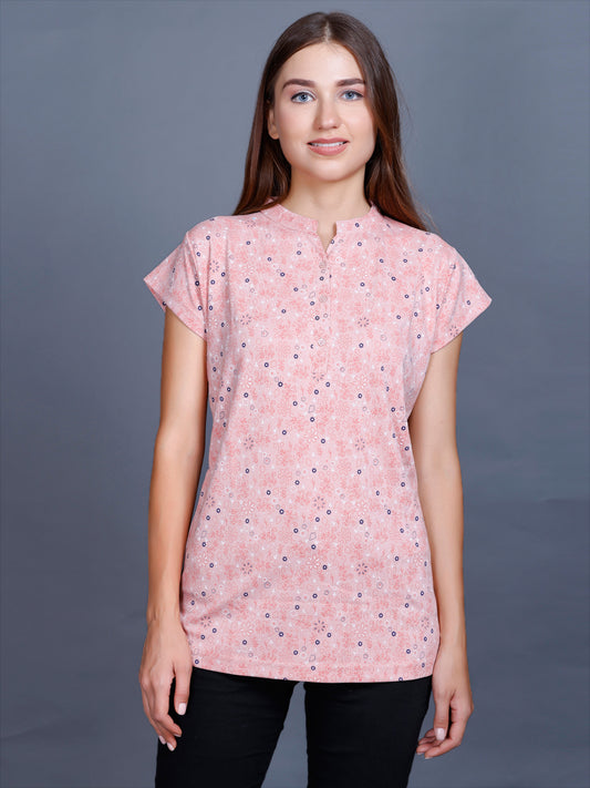 Women's Floral Printed Casual Short Kurti