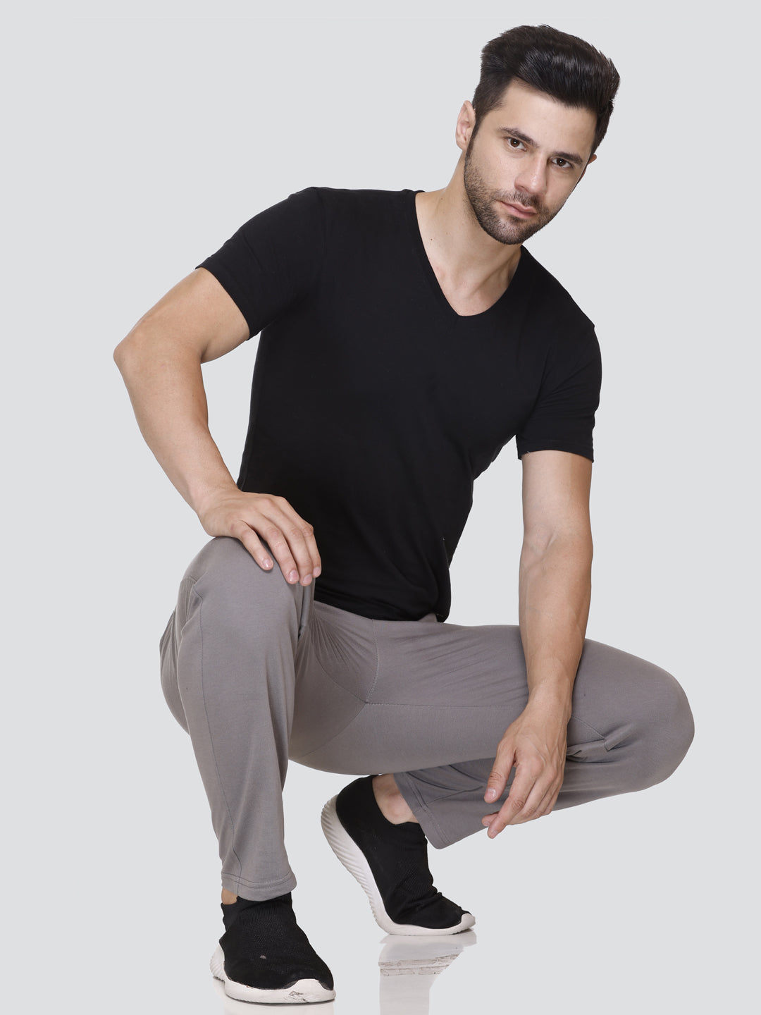 Men's Plus Size Straight Fit Mid-Rise Sports Track Pant