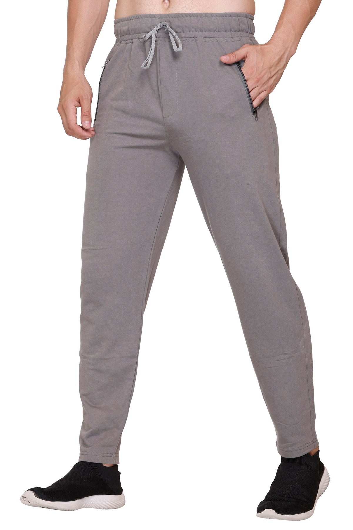 Men's Solid Elasticated Relaxed Fit Lower