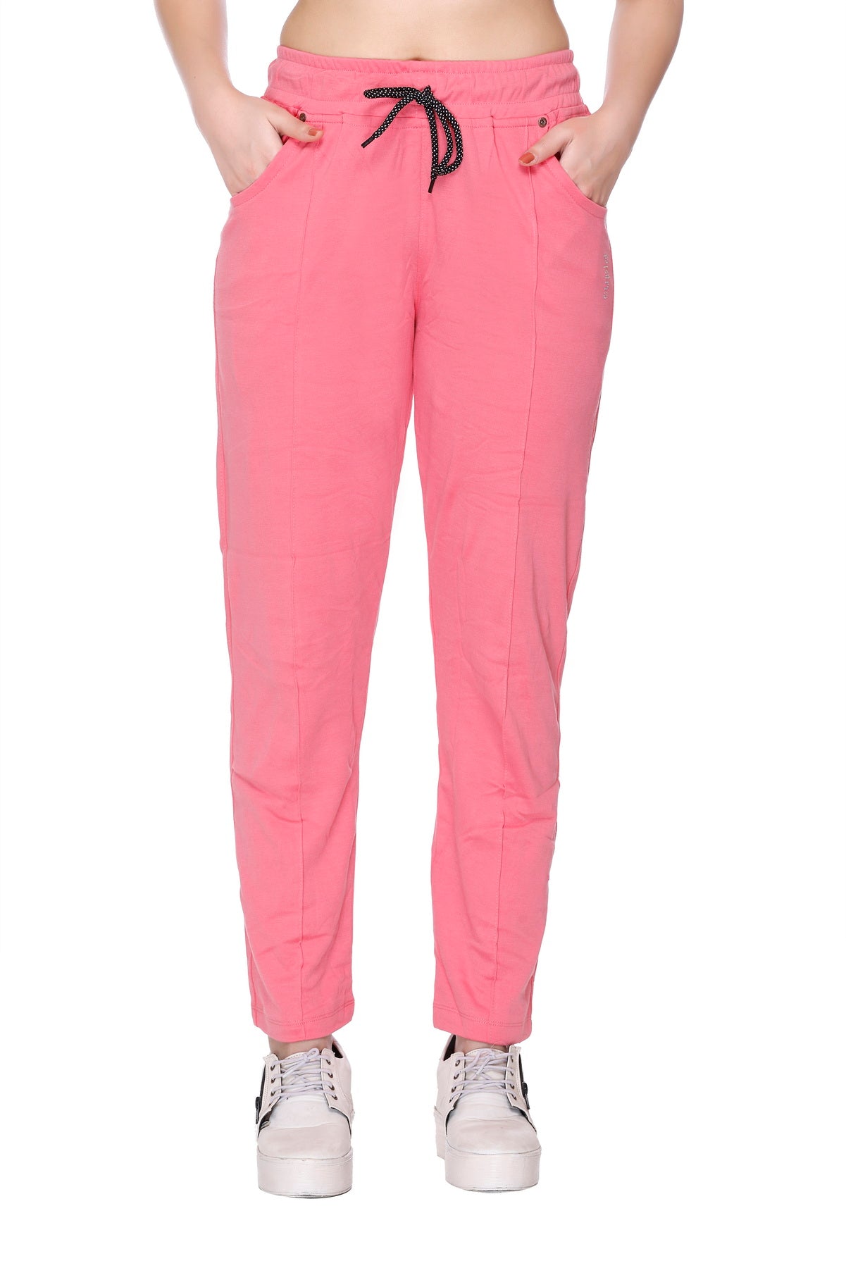Buy Pink Cotton Track Pants For Women Online