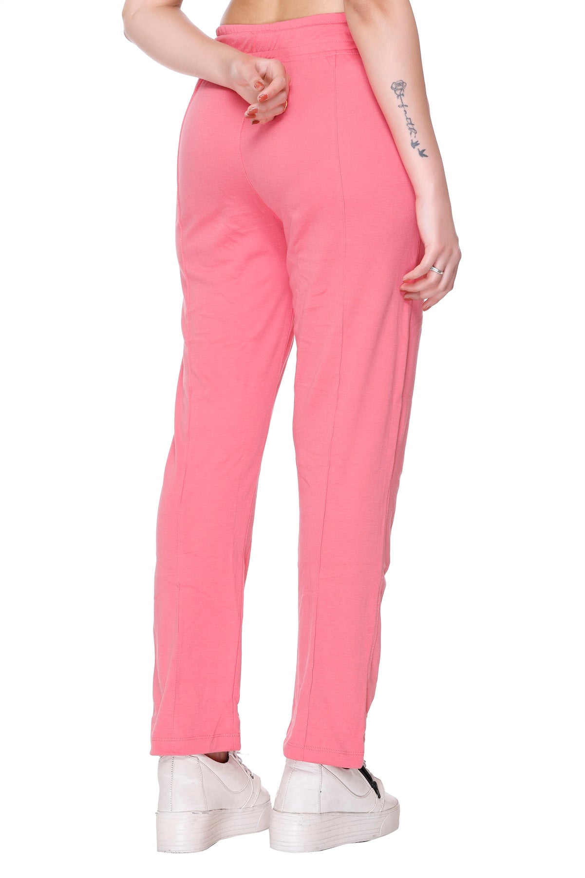 Cotton Track Pants For Women Pack of 2 (Blush Pink/Red)
