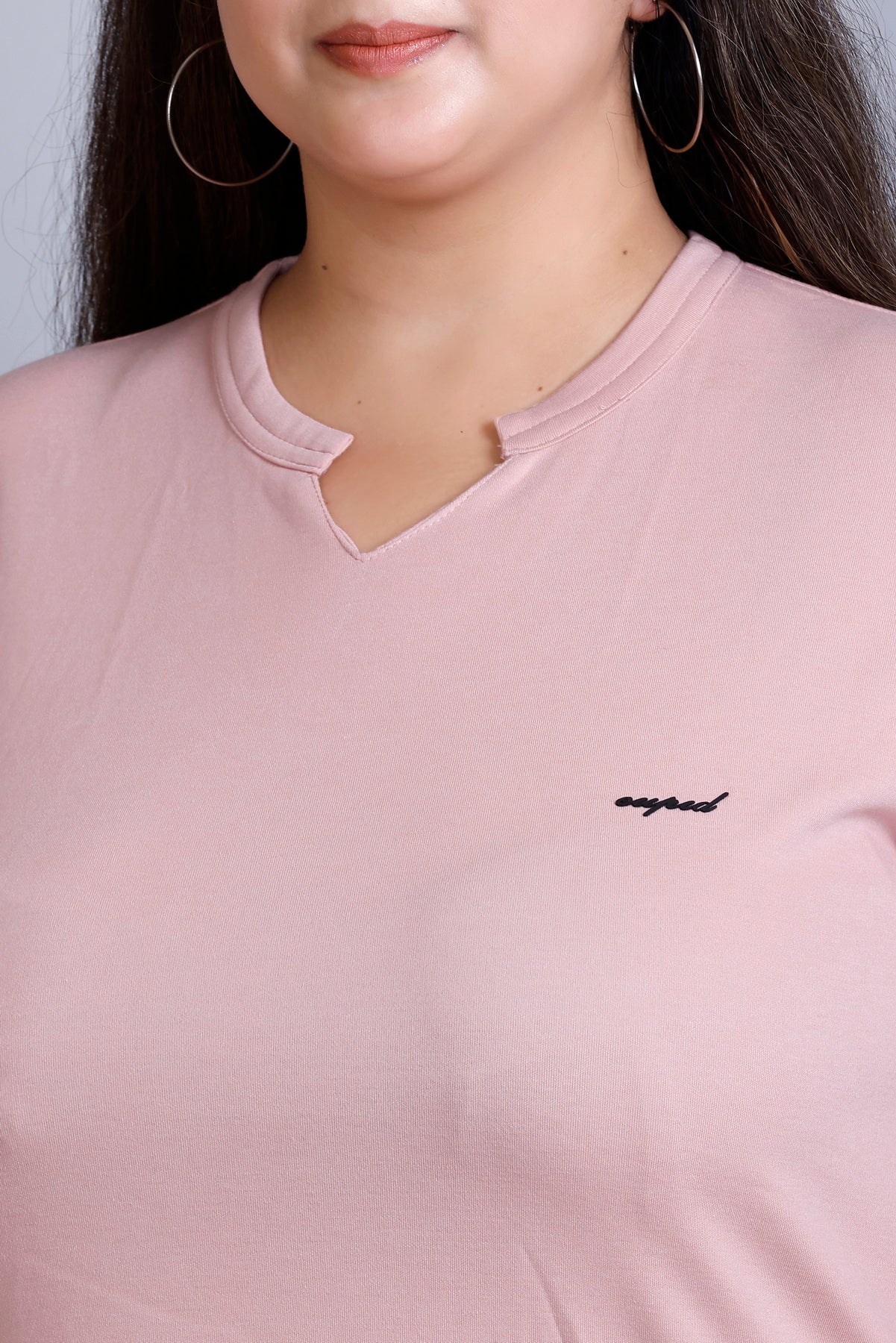 Long Line Blushing Peach Top For Women - Plus Size