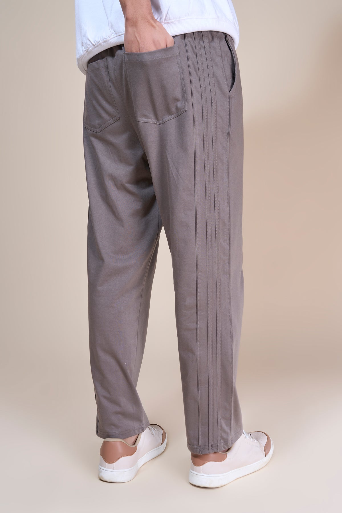 Jinxer Men Side Striped wide leg Fit Trackpants Cambridge Brown