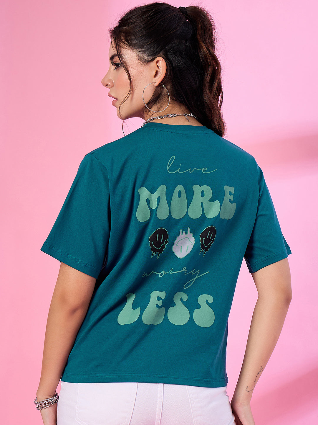 Printed Cotton Boxy Fit T-Shirt for Women